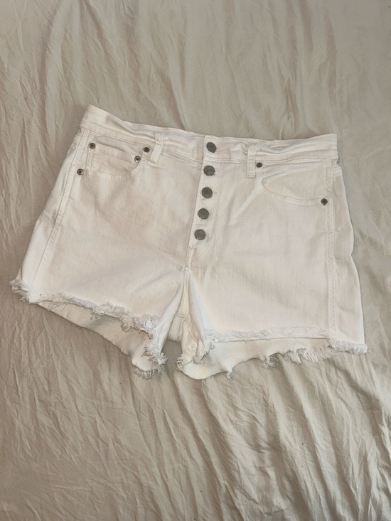 GAP Pants - GAP White High-Rise Button-Fly Denim Shorts